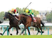 　川田のしったに応えるサトノグランツ（右）＝撮影・石湯恒介