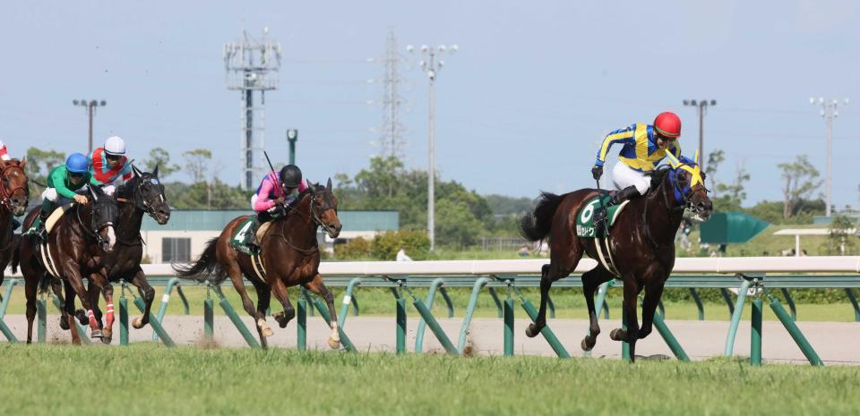 　見事に逃げ切り重賞初制覇したセルバーグ（右）