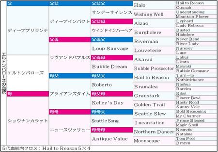 　エルトンバローズ血統表