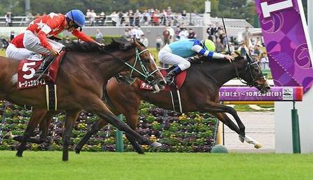 　府中牝馬Ｓを制したディヴィーナ（右）＝１０月１４日撮影