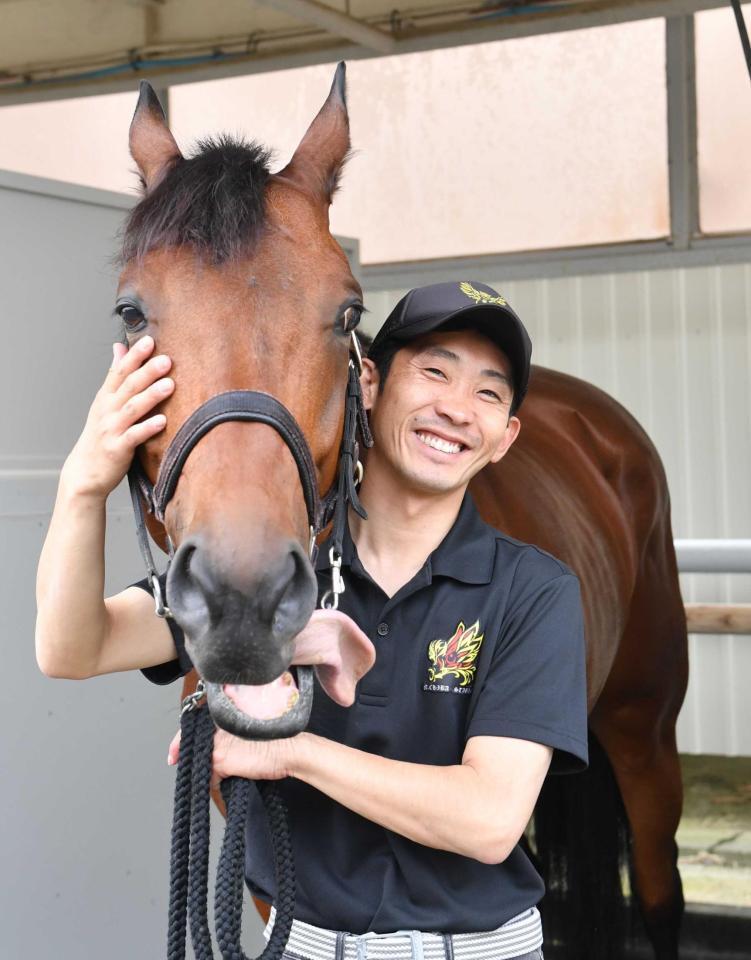 　セイウンプラチナで重賞初制覇を狙う千葉師（撮影・佐々木彰尚）