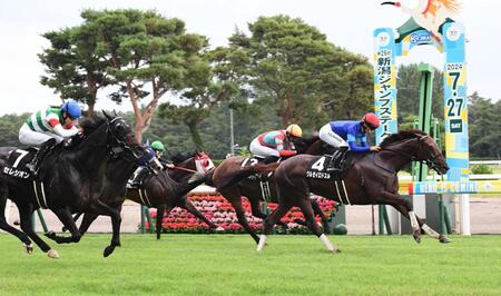 　関越ステークスを制したクルゼイロドスル（右）＝撮影・園田高夫