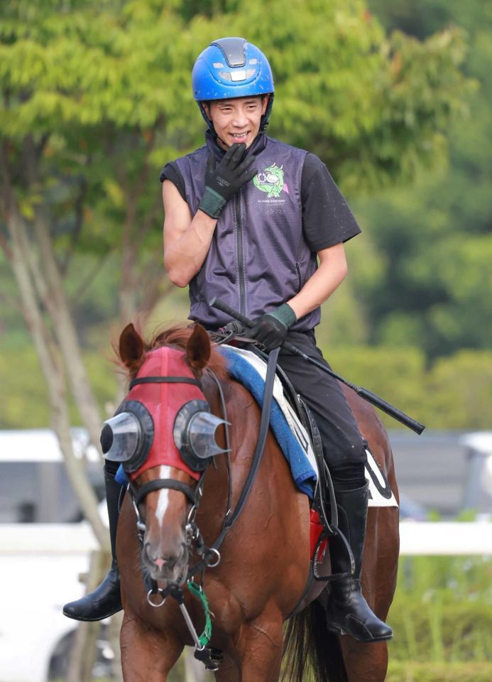 　自身の連覇を飾り、勢いを加速させたい団野とレッドヒルシューズ（撮影・石湯恒介）