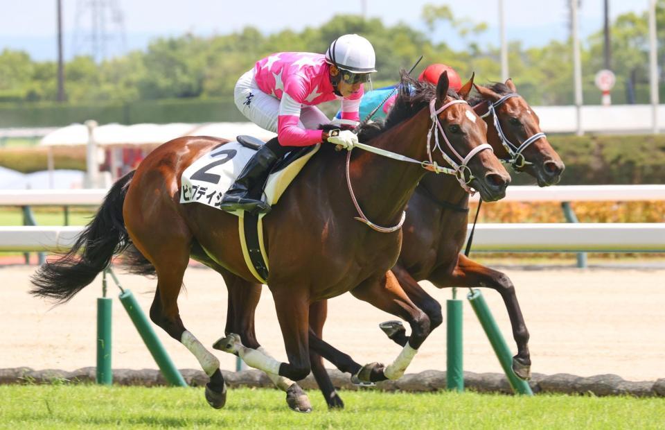 　新馬戦を制した幸騎乗のビップデイジー（手前）