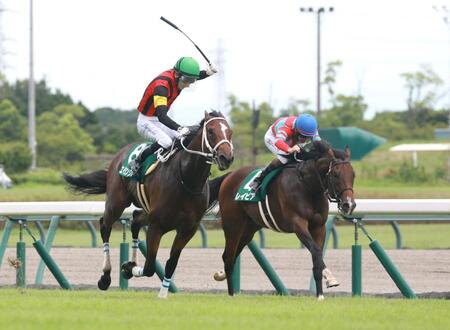 　小倉２歳Ｓを制したエイシンワンド（左）