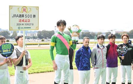 　ＪＲＡ通算５００勝を達成した坂井瑠星（撮影・園田高夫）