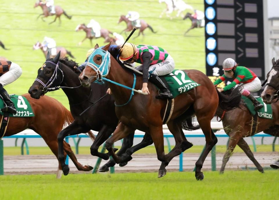 　接戦を制したダンツエラン（中央）＝撮影・石湯恒介