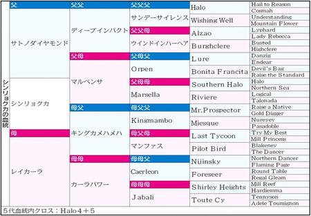 シンリョクカ血統表