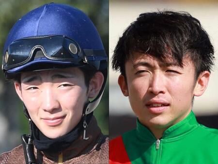 　小林勝太騎手（左）と松若風馬騎手