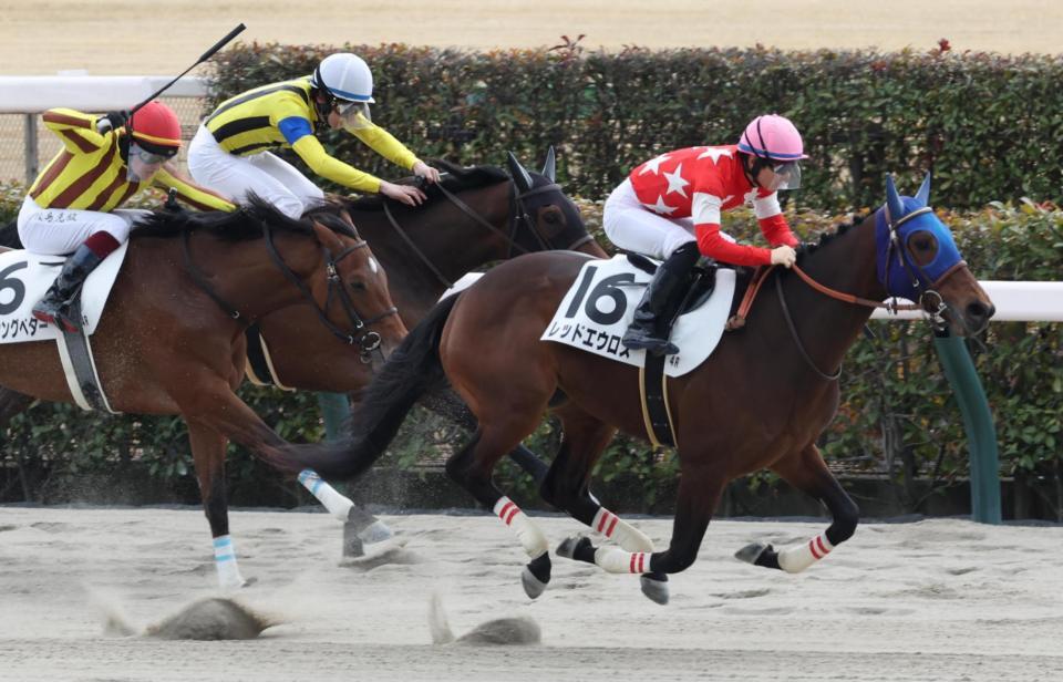 　楽に抜け出すレッドエウロス（右）