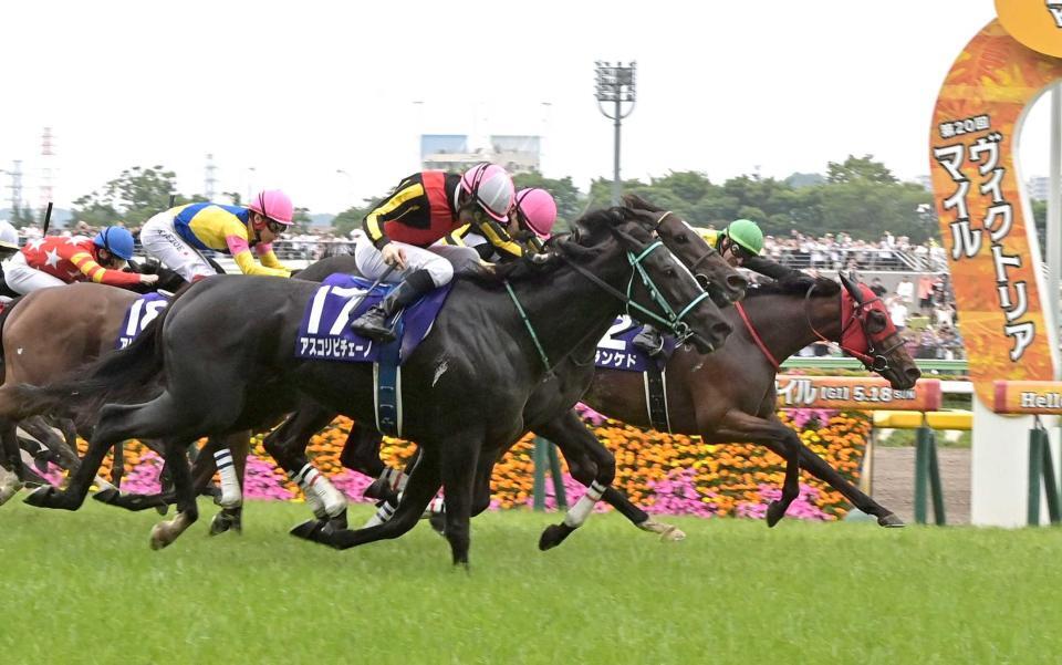 　大外から差し切ったアスコリピチェーノ（１７）＝撮影・持木克友