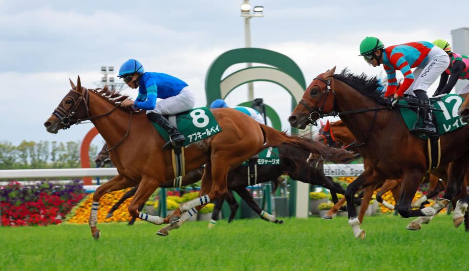 　葵Ｓを制したアブキールベイ（左）＝撮影・石湯恒介