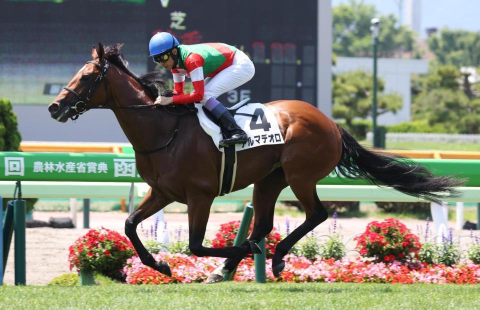 　函館４Ｒを快勝した武豊騎乗のアルマデオロ