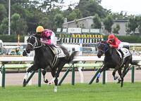 　函館１Ｒを制したスマートプリエール（左）＝撮影・園田高夫