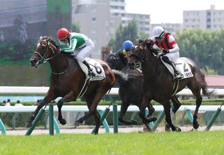 　札幌４Ｒを制したラファヴォリット（左）＝撮影・西岡正