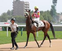 　札幌１Ｒを制したリピースと小林美駒（撮影・西岡正）