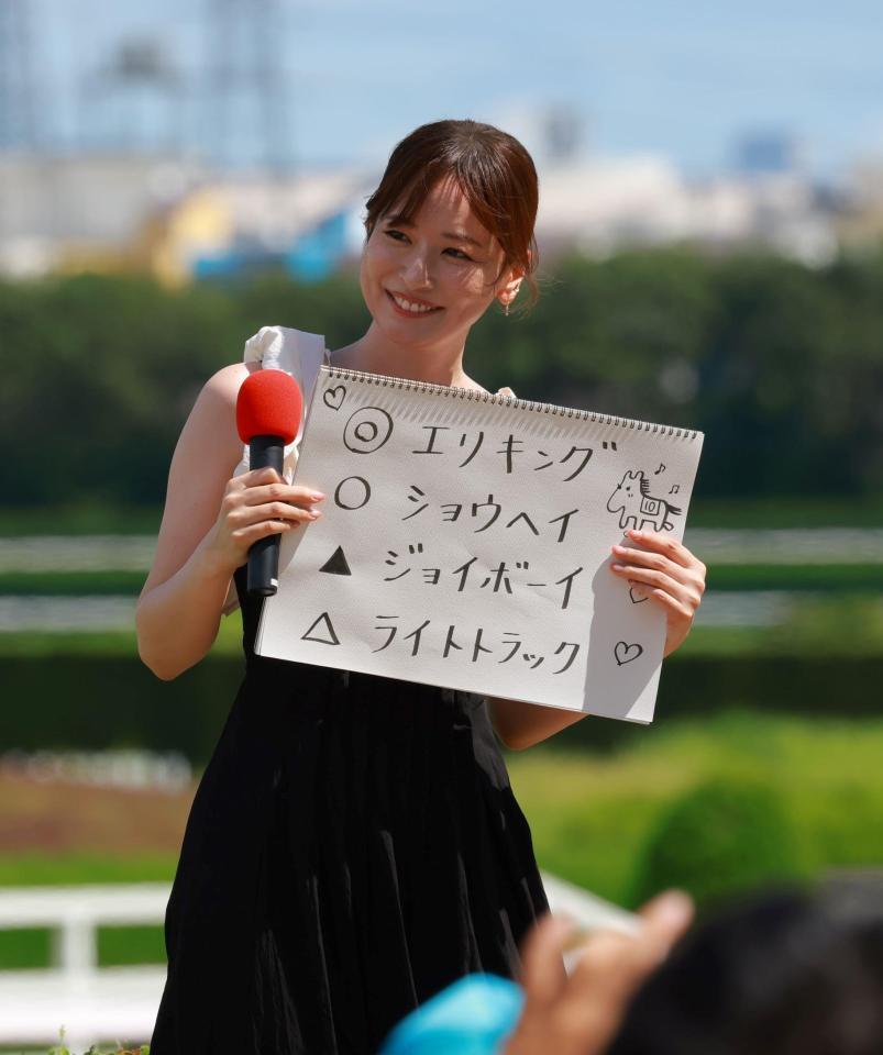 　予想を披露する皆藤愛子（撮影・石湯恒介）