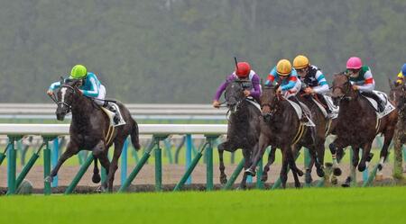 　逃げて後続を突き放すコウギョク（左端）＝撮影・石湯恒介