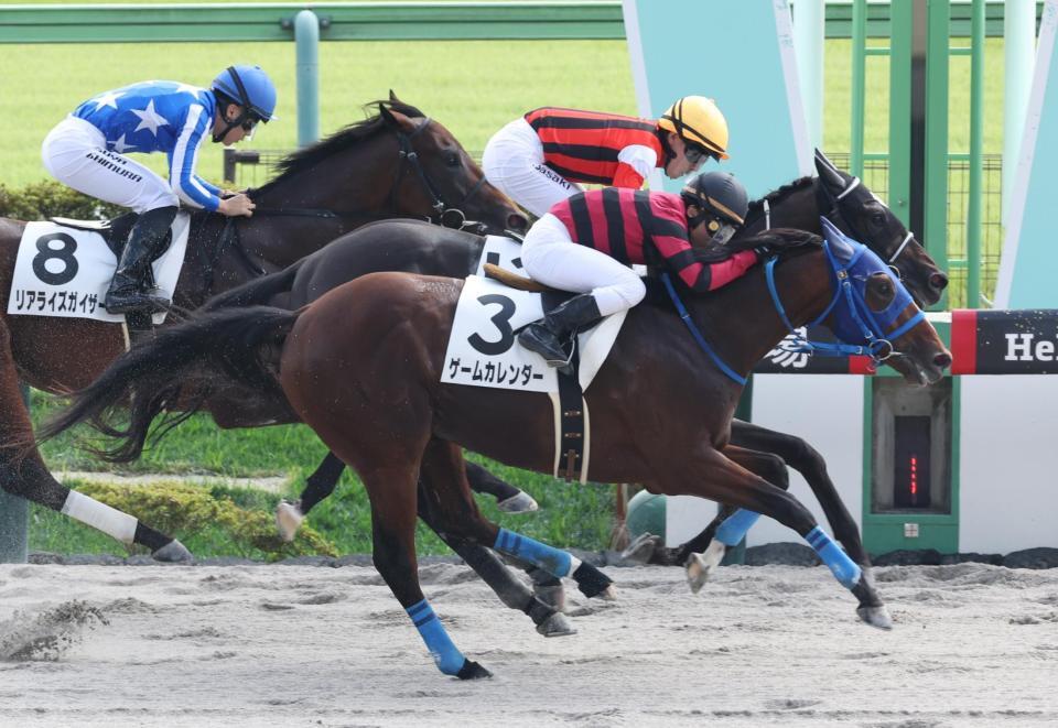 　ウインビギニングを差し切ったゲームカレンダー（手前）