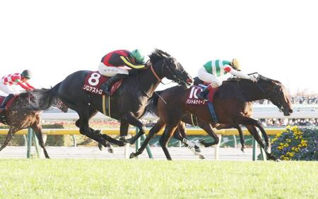 　ゴール前の競り合いを制したパントルナイーフ（右）＝撮影・西岡正