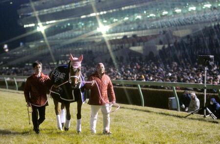 　引退式でファンの声援を受けるジェンティルドンナ＝２０１４年１２月２８日