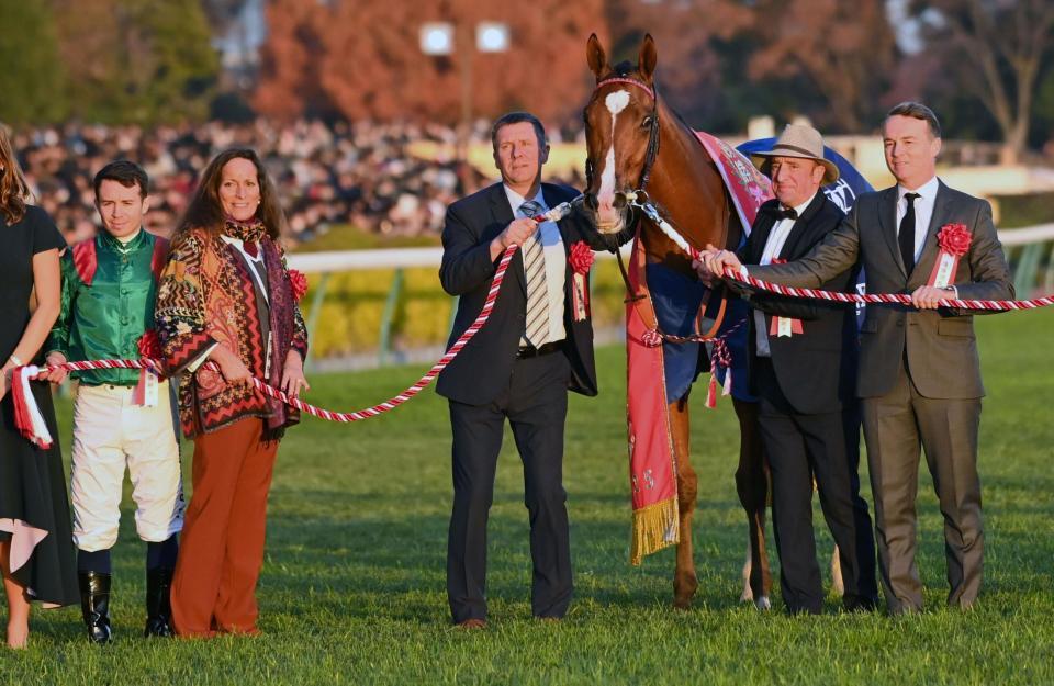 　ジャパンＣを制したカランダガンとバルザローナ（撮影・持木克友）