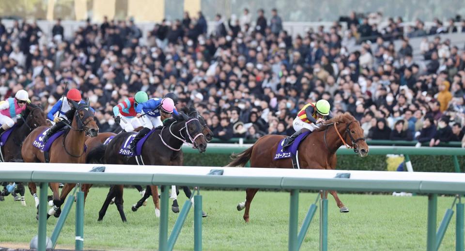 　阪神ＪＦで競り合い２着だったギャラボーグ（左）＝２０２５年１２月１４日