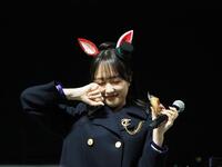 「ウマ娘　プリティーダービー」のコラボトークショーで、かわいい寝起き姿を見せたラヴズオンリーユー役の久保田未夢