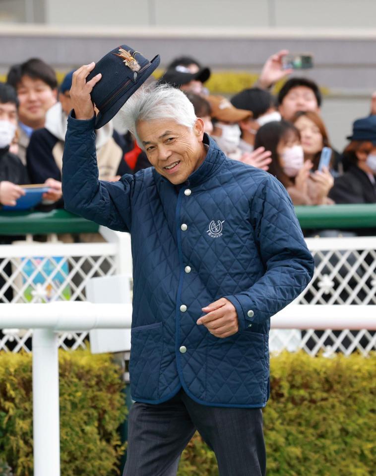 松籟Ｓを制した国枝栄師（撮影・石湯恒介）