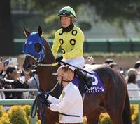 馬場入場するプラチナドリームと石神深