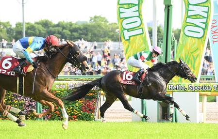 京王杯ＳＣを制したワールズエンド（右）＝撮影・園田高夫