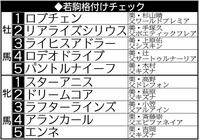 皐月賞馬ロブチェンと桜花賞馬スターアニスが１位にランクイン