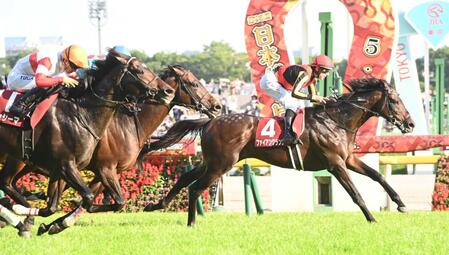目黒記念を制したファイアンクランツ（右）＝撮影・園田高夫