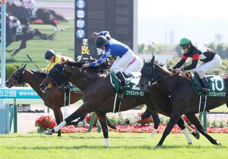 　ファウストラーゼン（中央）をＶへ導きガッツポーズする小林美