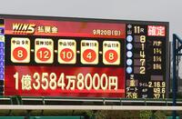 ＷＩＮ５の払戻金を表示するターフビジョン