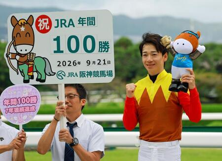 年間１００勝を達成した松山弘平（撮影・石湯恒介）