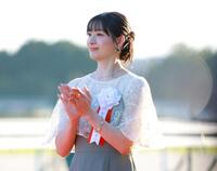 プレゼンターを務めた足立梨花（撮影・石湯恒介）