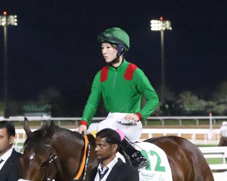 インターナショナルジョッキーズチャレンジに騎乗した永島まなみ＝２５年２月２１日、キングアブドゥルアジーズ競馬場