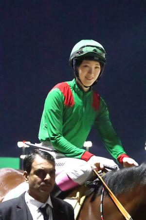 インターナショナルジョッキーズチャレンジに騎乗した永島まなみ＝２５年２月２１日、キングアブドゥルアジーズ競馬場