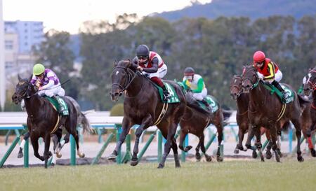 １月２８日に京都競馬で行われたシルクロードＳで勝利したルガル（中央）