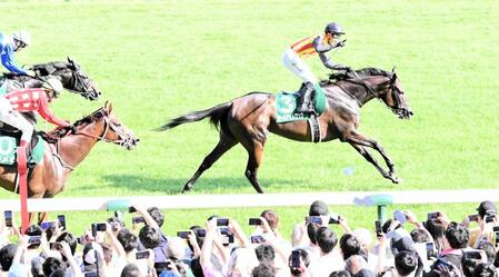 アイビスＳＤ制したオールアットワンス（右）に続き２位となったトキメキ（手前）＝２３年７月３０日、新潟